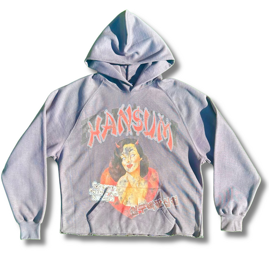 HAN$UM “She’s Trouble” Devil Hoodie – Grey or Cream